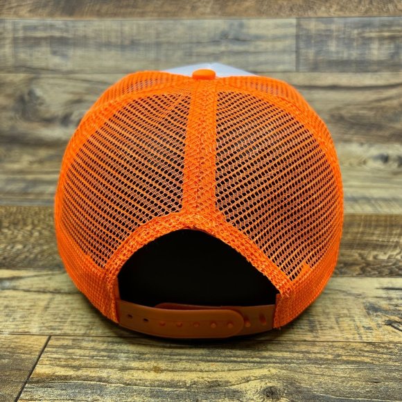 University of Hawaii Mens Trucker Hat Orange Snapback Vintage Rainbow Logo cap - Picture 5 of 8